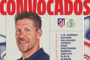 马竞欧冠大名单：格列兹曼、阿尔瓦雷斯、科克在列