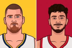 五年级数据对比：申京23.4分10.4板7.4助 约基奇19.9分9.7板7助